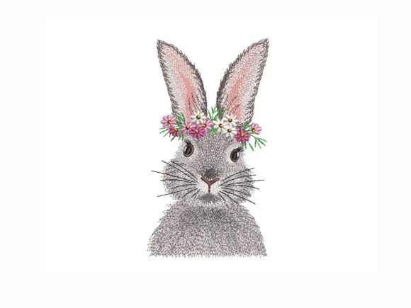 Floral Bunny: A Delightful Embroidery Design for Spring Creations