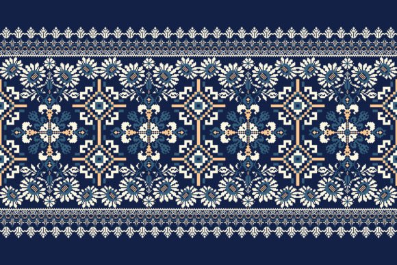 Floral Cross Stitch Embroidery
