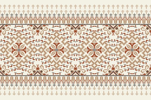 Floral Cross Stitch Pattern Vector