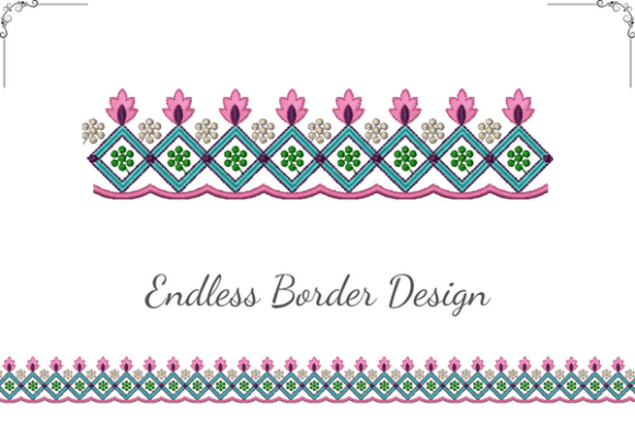 Floral Geometric Border: A Timeless Embroidery Addition