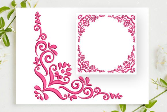 Floral Ornament Corner Border: A Decorative Embroidery Design Review