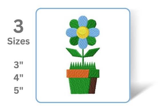 Flower in Pot Embroidery Design Review for Small Business Merch
